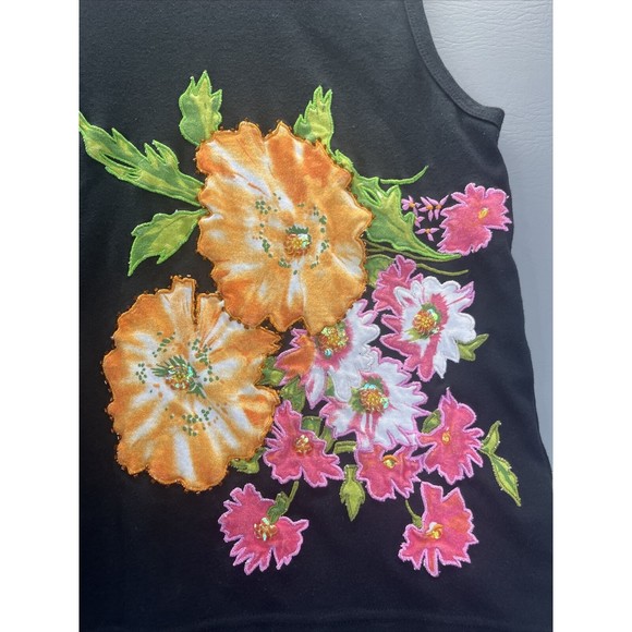 Morgan Cole Womens Black Tropical Floral Tank Size Medium - Picture 8 of 8